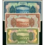 Italian Banking Corporation, set of 1, 5 and 10 yuan, 1921, (Pick S253, S254 and S255),