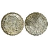 Hong Kong, 5 cents, 1873, round top 3,