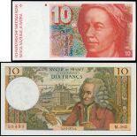 Banque de France and Swiss National Bank, a pair of 10 francs, 1970 and 1990, 1403639490 and E05102