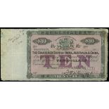 The Chartered Bank of India, Australia and China, $10, Tientsin, specimen/proof, an early date of 1