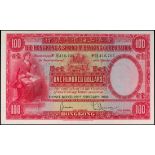 The HongKong and Shanghai Banking Corporation, $100, 25.2.1958, serial number H416705, (Pick 176f),