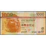 The HongKong and Shanghai Banking Corporation, $1000, 1.1.2005, solid serial number CS222222, (Pick