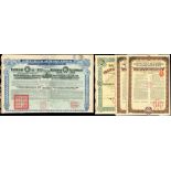 Mixed lot, a group of Railway Equipment Loan, 1922, 2 x 5% Gold Bond 1925 and 2 x Banque Franco-Chi