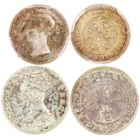 Hong Kong, a lot of 2 silver coins, 5 cents, 1885 and 10 cents, 1898,