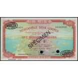 Mercantile Bank Limited, $100, specimen, 16.4.1970, serial number A000000, (Pick 244s),