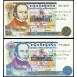 Great Britain, lot of 2x advertising notes overprinted 'International Bank Note Society'