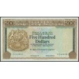 The HongKong and Shanghai Banking Corporation, $500, ERROR NOTE missing the date of issue and signa