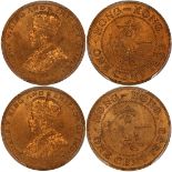 Hong Kong, a pair of bronze 1 cent, 1933, George V on obverse,