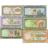 Macau, Banco Nacional Ultramarino, set of 6 denominations dated 1990 - 1992, (Pick 65a, 66a, 67a, 6