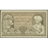 Bank Indonesia, 100 rupiah, 1952, black serial UY010254, (Pick 46),