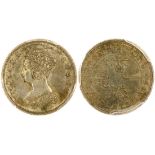 Hong Kong, silver 10 cents, overdated 1863/33,