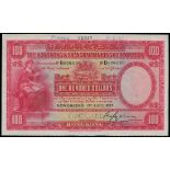 Hong Kong & Shanghai Banking Corporation, $100, 1937, specimen, arms at top centre, woman seated at