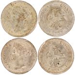 Hong Kong, a pair of 5 cents, 1899 & 1900-H,