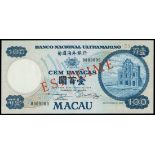 Macau, Banco Nacional Ultramarino, 100 patacas, specimen, 1979, serial number 0000000, (Pick 57s),