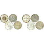 China, Republican era, group of 4 silver dollars,