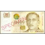 Singapore, Board of Commissioners of Currency, S$10,000 specimen, 1999, red serial 8PN004476, (Pick