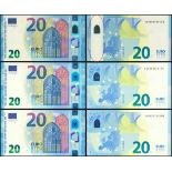 European Union, European Central Bank, lot of 2 banknotes, one of which is an ERROR note with a bro
