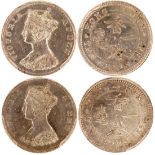 Hong Kong, a pair of 10 cents, 1867-1868,
