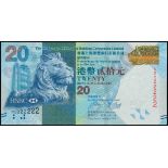 The HongKong and Shanghai Banking Corporation, $20, 1.1.2014, solid serial number ND222222, (Pick U