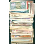 Asia, a large accumulation of over 200 banknotes,