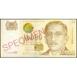 Singapore, Board of Commissioners of Currency, S$10,000 specimen, 1999, red serial 8PN004469, (Pick