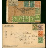 China Collections and Ranges 1927-43 covers from Fukien to U.S.A. bearing various stamps.