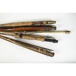 Angling Equipment, a collection of 4 Fly rods , including a Hardys Aydon ( Greenheart and Hickory)