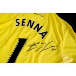 Norwich City FC, Signed by Senna with No 1 on back printed with Senna, yellow, green trim M