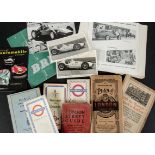 Motoring, a selection of BRM racing car leaflets including two postcard photographs of prototype