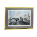Motor Racing, a F1 print "True Brit" by Alan Fearnley of Nigel Mansell winning the 1986 British