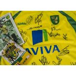 Norwich City FC, signed shirt 'Ariva' on back, limited edition toy lorry 'Champions 2009/10',