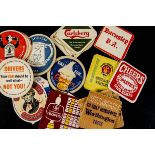 Breweriana, a large collection of several hundred vintage beer mats. Many different breweries