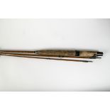 Angling Equipment, a Hardy's Teviot Fly rod, 3 pcs, 9ft Palakona hexagonal cane, with green whipping
