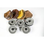Angling Equipment, a Intrepid Rimfly trout fly reel 3.1/2", together with four spare spools, four