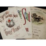 Ephemera music, a large quantity of Victorian sheet music covers, many from the early 1870's- 1900's