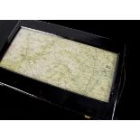 Cycling Map, a vintage Wallis revolving lap map in wooden display case together with a complete
