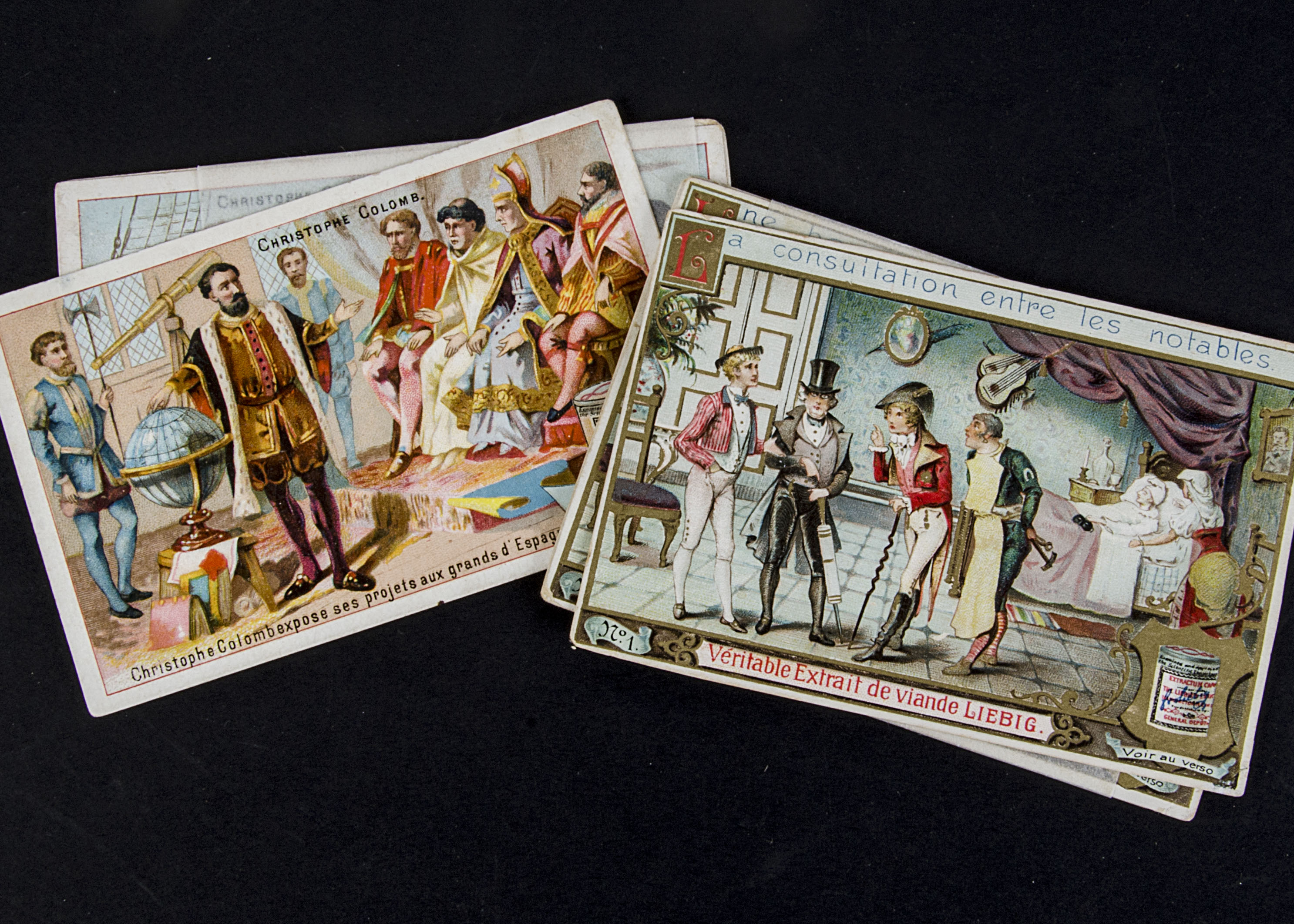 Liebig Cards, Famous People, Christopher Columbus I (F195), The Illness of Pierrot (F326),