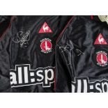 Charlton shirts, seven, signed away shirt by Jason Ewell L with certificate, signed away shirt by