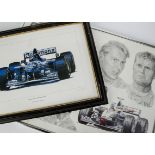 Motor Racing, a series of three prints inc, 1996 Australian Grand Prix, Damon Hill, Williams FW17 by