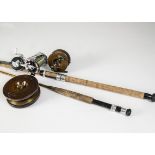 Angling Equipment, a "Venus" Fly rod, 3 pcs, 9ft hexagonal cane, with green whipping and bridged