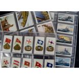 Cigarette Cards, Naval, Players Life on Board a Man of War, Ships Flags and Cap Badges Overseas