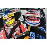 Motor Racing, a pair of frame mounted canvas colour prints of Jason Plato and Mat Jackson, 41cm x