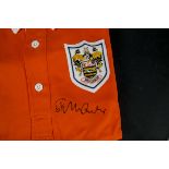 Football shirts, replica retro shirt orange/white with a Stanley Matthews signature, with a