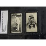 Cigarette Cards, Smith's, Champions of Sport (red back), 2 cricket subjects, A.C. McLaren & K.S.