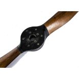 Aviation, a vintage propeller in laminated mahogany , 150cm with six hole hub, marked LP 1809 7/39