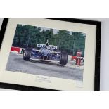 Motor Racing, a pair of Damon Hill limited edition signed prints, Williams W18 , 1996 ,F1 World