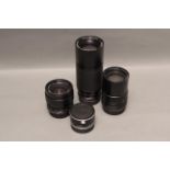 Three Leitz R Lenses, including Vario-Elmar-R f/3.5 35-70mm, Elmarit-R f/2.8 135mm and Vario-Elmar-R