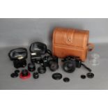 Pentax 110 outfit, an Auto 110 body, an Auto 110 Super body, 18mm, 24mm, 50mm, 70mm and 20-40mm