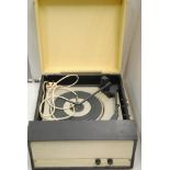 Record Player, A Perdio Delux portable, black and cream finish, sold untested