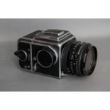 Hasselblad 500C/M Camera, with w/l finder, 12 on back and f/2.8 80mm T* Planar lens